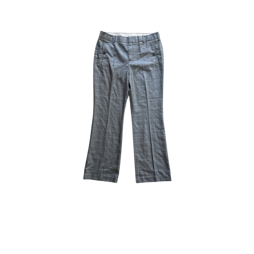 NEW Banana Republic Womens Size 14 Martin Wool Blend Trouser Pant Gray Plaid